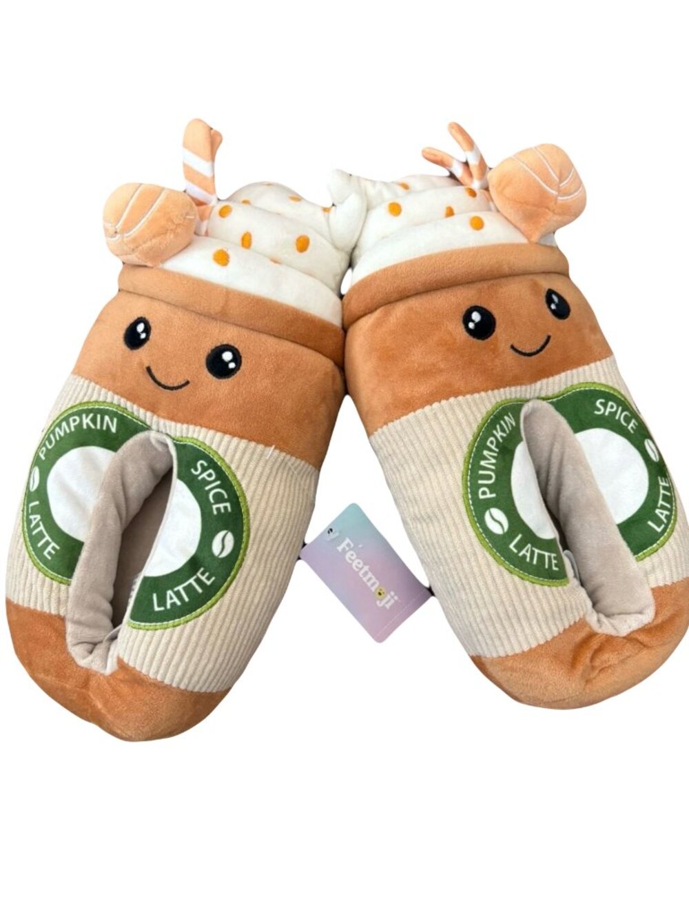 Women’s Feetmoji Pumpkin Latte Slippers SIZE 9-10 NEW WITH TAGS